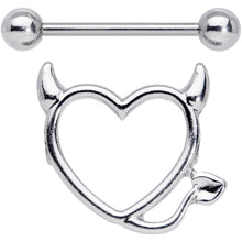 Load image into Gallery viewer, 14G 5/8 Devil Heart Valentine Nipple Shield Set
