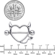Load image into Gallery viewer, 14G 5/8 Devil Heart Valentine Nipple Shield Set

