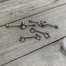 Load image into Gallery viewer, 14G Bird Pink Flower Industrial Barbell 38mm
