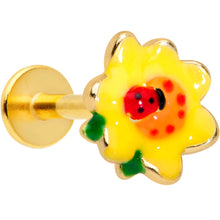 Load image into Gallery viewer, 16G 5/16 Gold Tone Sunny Flower Ladybug Labret Monroe Tragus
