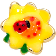 Load image into Gallery viewer, 16G 5/16 Gold Tone Sunny Flower Ladybug Labret Monroe Tragus
