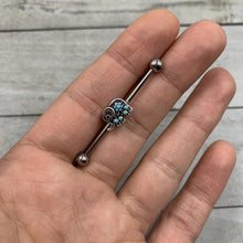 Load image into Gallery viewer, 14G Aqua Orb Curvy Elephant Industrial Barbell 38mm
