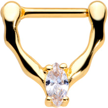 Load image into Gallery viewer, 16G 5/16 Clear CZ Gem Gold Tone Simple Cartilage Clicker
