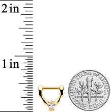 Load image into Gallery viewer, 16G 5/16 Clear CZ Gem Gold Tone Simple Cartilage Clicker
