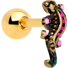 Load image into Gallery viewer, 16G 1/4 Gold Tone Luxe Lizard Cartilage Tragus Earring
