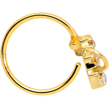 Load image into Gallery viewer, 20G 5/16 Clear Gem Gold Tone Saturn Moon Nose Hoop
