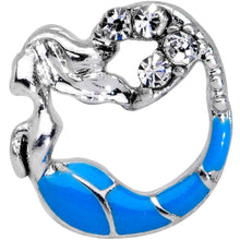 Load image into Gallery viewer, 16G 1/4 Clear Gem Blue Curved Mermaid Cartilage Tragus
