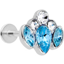 Load image into Gallery viewer, 16G 5/16 Clear Aqua Gem Cluster Labret Monroe Tragus
