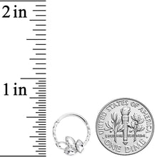 Load image into Gallery viewer, 16G 3/8 Clear Gem Oval Quartet Twisted Cartilage Clicker

