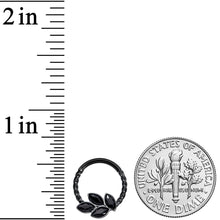 Load image into Gallery viewer, 16G 3/8 Black Gem Black Oval Quartet Twisted Cartilage Clicker
