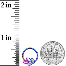 Load image into Gallery viewer, 16G 3/8 Aurora Gem Rainbow Oval Quartet Twisted Cartilage Clicker
