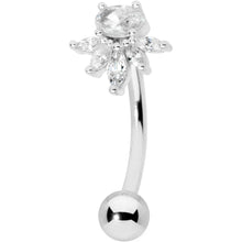 Load image into Gallery viewer, Clear Gem Spray Belly Ring
