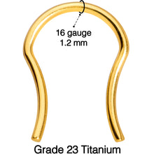 Load image into Gallery viewer, 16G 5/8 Gold Tone ASTM F-136 Implant Grade Titanium Septum Retainer
