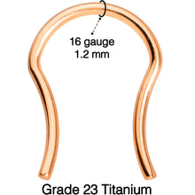 将图片加载到图库查看器，16G 5/8 Rose Gold Tone ASTM F-136 Implant Grade Titanium Septum Retainer

