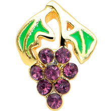 Load image into Gallery viewer, 20G 1/4 Purple Gem Gold Tone Tasty Grapes Fruit Nose Bone
