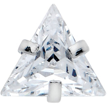 将图片加载到图库查看器，Clear CZ Gem Triangle Top Barbell Tongue Ring

