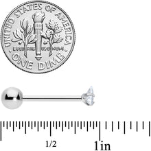 将图片加载到图库查看器，Clear CZ Gem Triangle Top Barbell Tongue Ring
