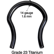 Load image into Gallery viewer, 14G 5/8 ASTM F-136 Black Titanium Septum Retainer
