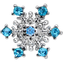 Load image into Gallery viewer, 16G 1/4 Aqua Gem Snowflake Christmas Cartilage Tragus Earring
