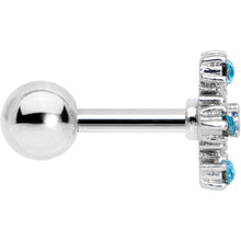 Load image into Gallery viewer, 16G 1/4 Aqua Gem Snowflake Christmas Cartilage Tragus Earring

