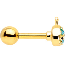 Load image into Gallery viewer, 16G 1/4 Aqua Gem Gold Tone Water Whale Cartilage Tragus
