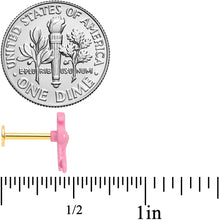 Load image into Gallery viewer, 16G 5/16 Gold Tone Pink Flamingo Labret Monroe Tragus
