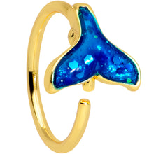 将图片加载到图库查看器，20G 5/16 Gold Tone Iridescent Mermaid Tail Nose Hoop
