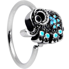 Load image into Gallery viewer, 20G 5/16 Aqua Orb Curvy Elephant Nose Hoop
