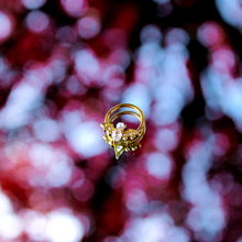将图片加载到图库查看器，16G 3/8 Clear Gem Gold Tone Bat Halloween Hinged Segment Ring
