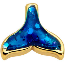 Load image into Gallery viewer, 16G 1/4 Gold Tone Iridescent Mermaid Tail Cartilage Tragus
