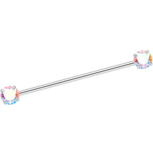 Load image into Gallery viewer, 14G Aurora CZ Gem Threadless Industrial Barbell 38mm
