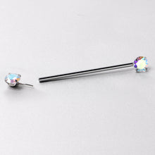 Load image into Gallery viewer, 14G Aurora CZ Gem Threadless Industrial Barbell 38mm
