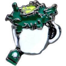 Load image into Gallery viewer, 16G 1/4 Black Creepy Halloween Tea Labret Monroe Tragus
