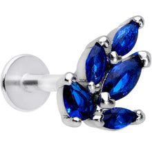 Load image into Gallery viewer, 16G 5/16 Blue Gem Raindrop Cluster Labret Monroe Tragus
