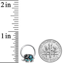 Load image into Gallery viewer, 16G 3/8 Aqua Orb Curvy Elephant Hinged Segment Ring
