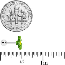 Load image into Gallery viewer, 16G 1/4 Green Daisy Flower Cartilage Tragus Earring
