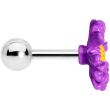 Load image into Gallery viewer, 16G 1/4 Purple Daisy Flower Cartilage Tragus Earring
