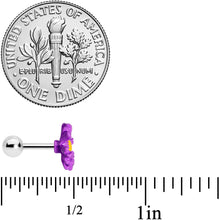 Load image into Gallery viewer, 16G 1/4 Purple Daisy Flower Cartilage Tragus Earring
