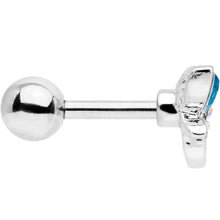 将图片加载到图库查看器，16G 1/4 Clear Aqua Gem Loop Butterfly Cartilage Tragus Earring
