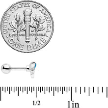 将图片加载到图库查看器，16G 1/4 Clear Aqua Gem Loop Butterfly Cartilage Tragus Earring

