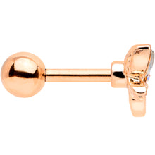 Load image into Gallery viewer, 16G 1/4 Clear Gem Rose Gold Tone Loop Butterfly Cartilage Tragus
