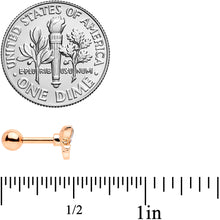 Load image into Gallery viewer, 16G 1/4 Clear Gem Rose Gold Tone Loop Butterfly Cartilage Tragus
