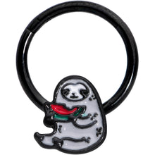 将图片加载到图库查看器，16G 3/8 Black Watermelon Sloth Hinged Segment Ring
