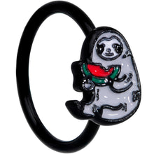 Load image into Gallery viewer, 18G 3/8 Black Watermelon Sloth Nose Hoop
