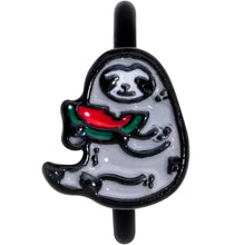 Load image into Gallery viewer, 18G 3/8 Black Watermelon Sloth Nose Hoop
