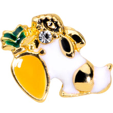Load image into Gallery viewer, 16G 1/4 Clear Gem Gold Tone Carrot Bunny Rabbit Cartilage Tragus
