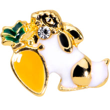 Load image into Gallery viewer, 16G 5/16 Clear Gem Gold Tone Carrot Bunny Labret Monroe Tragus

