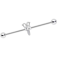 Load image into Gallery viewer, 14G Clear Gem Elegant Scissors Industrial Barbell 38mm
