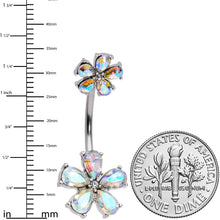 将图片加载到图库查看器，Aurora Gem Fabulous Flowers Double Mount Belly Ring

