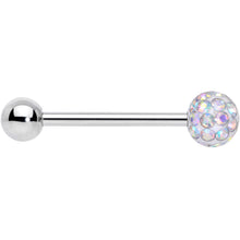 Load image into Gallery viewer, Aurora Gem Disco Ball Internally Threaded Barbell Tongue Ring
